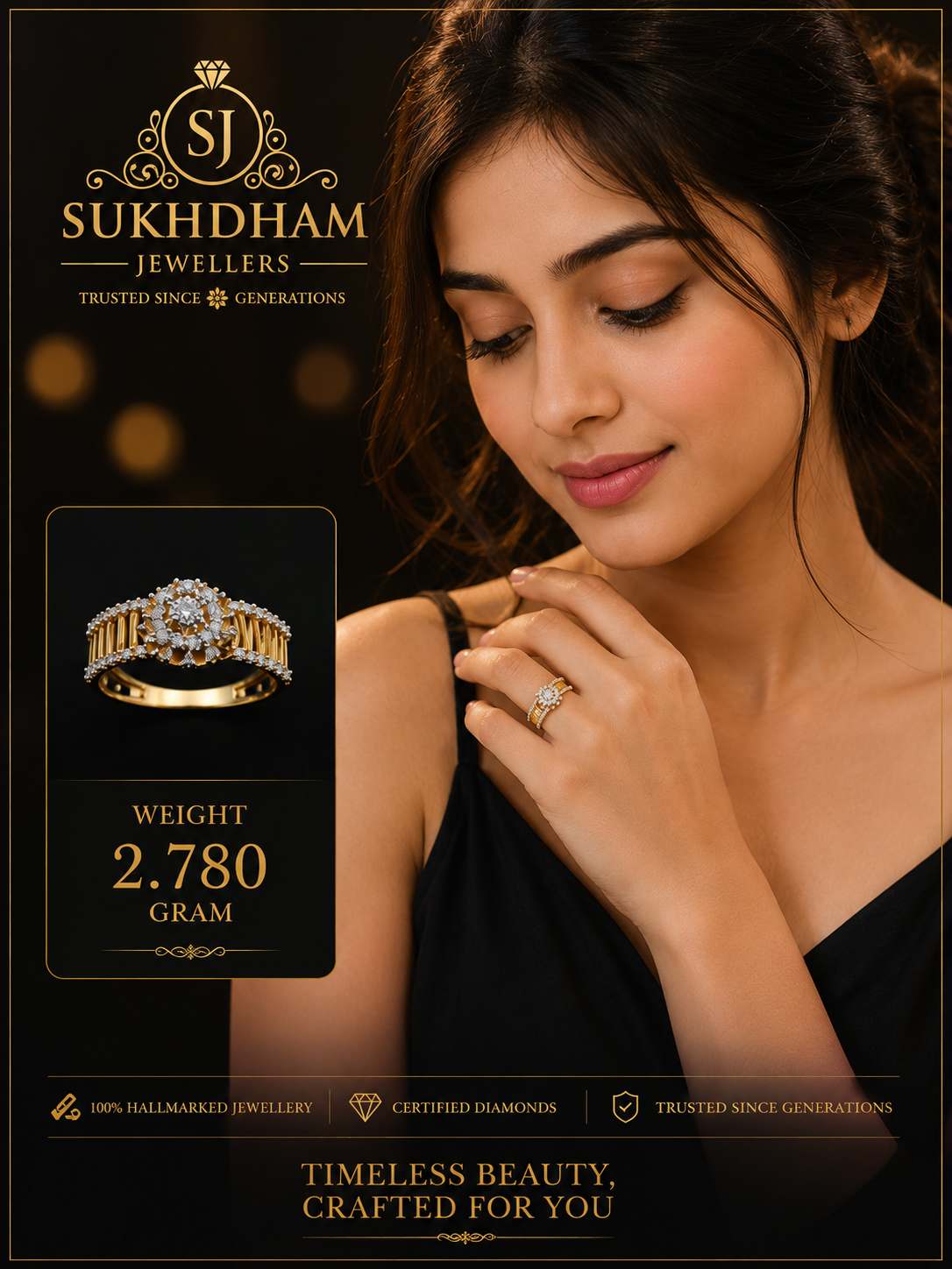 GOLD LEDIES RING